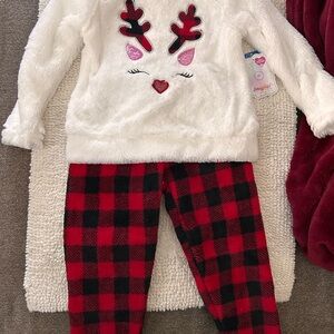 Magic White and Red Reindeer Pajama Set